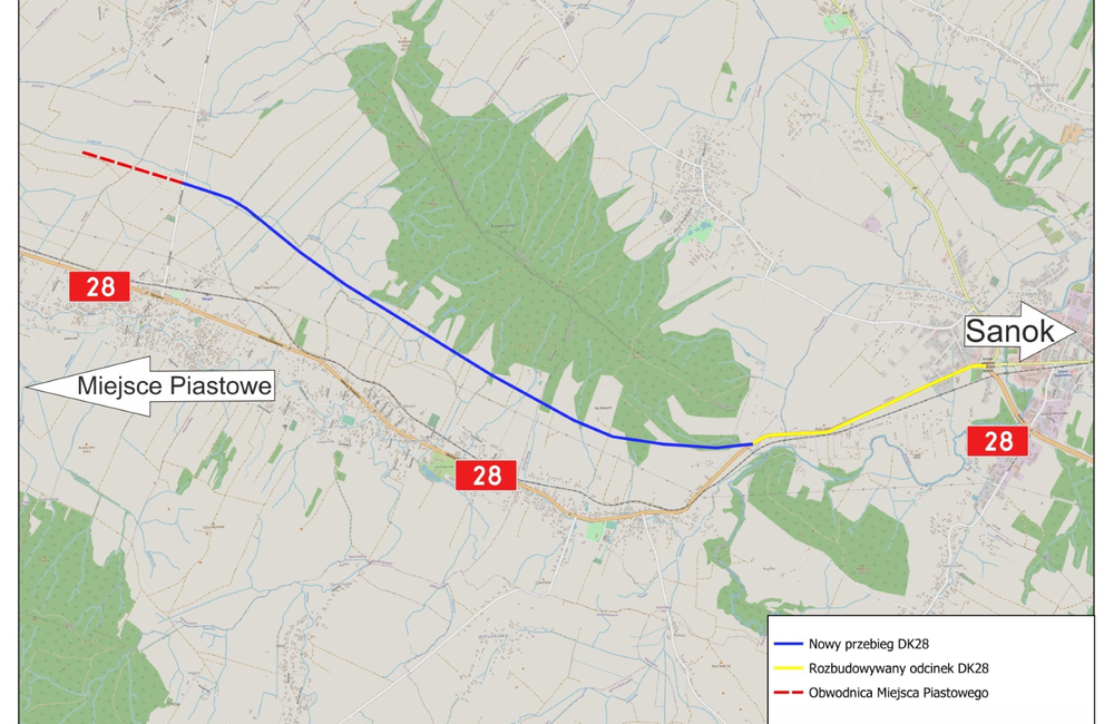 Mapa poglądowa - DK29 Długie - Sanok / źródło: GDDKiA