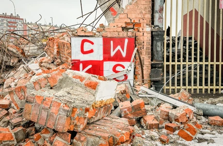 Rzeszów - Prace rozbiórkowe na stadionie Resovii przy ul. Wyspiańskiego