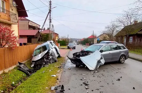 Wypadek w Nowym Kamieniu. 4 osoby w szpitalu, w tym 2 dzieci fot. KMP w Rzeszowie 