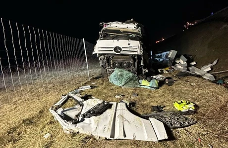 Tragiczny wypadek na autostradzie A4 w Chałupkach. 54-latek zginął na miejscu fot. KPP w Przeworsku 