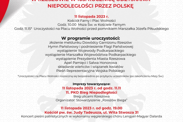 Narodowe Święto Niepodległości w Rzeszowie