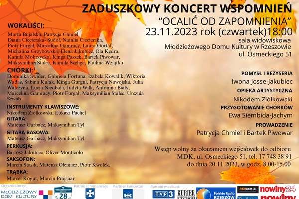 Zaduszkowy Koncert Wspomnień "Ocalić od zapomnienia"