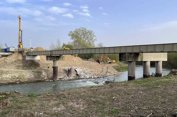 Rzeszów - Budowa Wisłokostrady - rozbiórka mostu Załęskiego