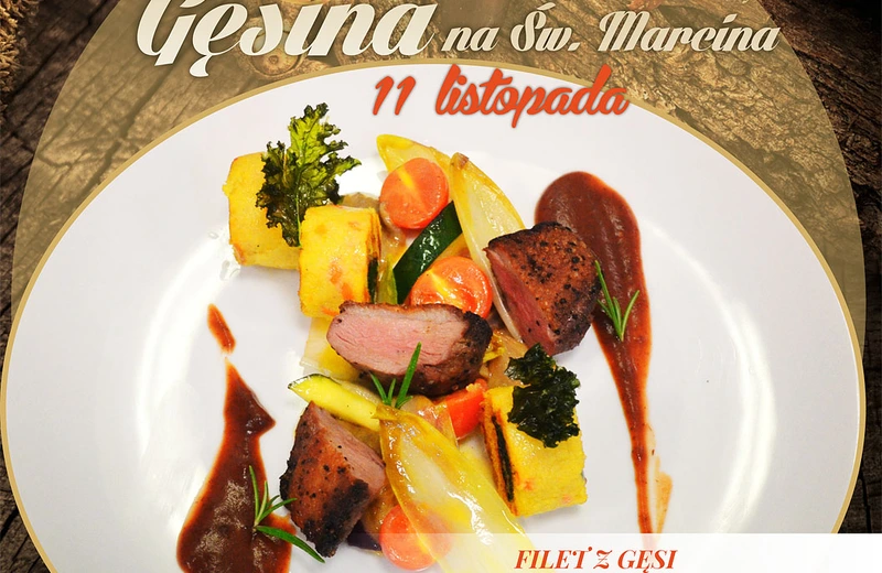 Nagrodzona gęsina na Św. Marcina w restauracji Oranżeria