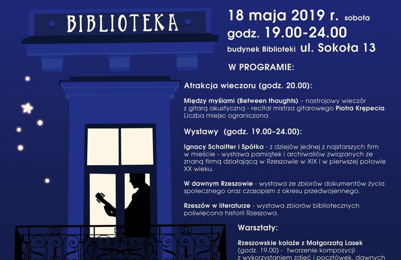 Recital Piotra Krępecia, kiermasz książek i inne atrakcje z okazji Nocy Biblioteki