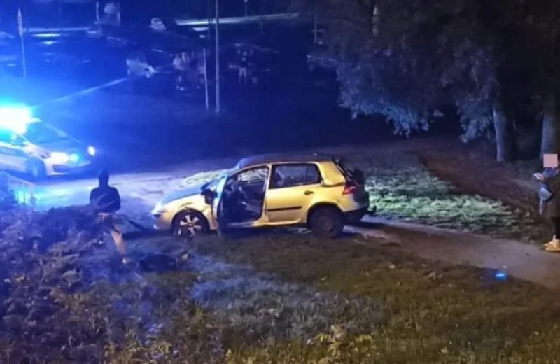 Wypadł z drogi i zjechał ze skarpy na parking hali Podpromie