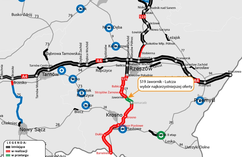 Wybrano wykonawcę S19 Jawornik - Lutcza za ponad 1,8 mld zł. Powstanie estakada i blisko 3 km tunel