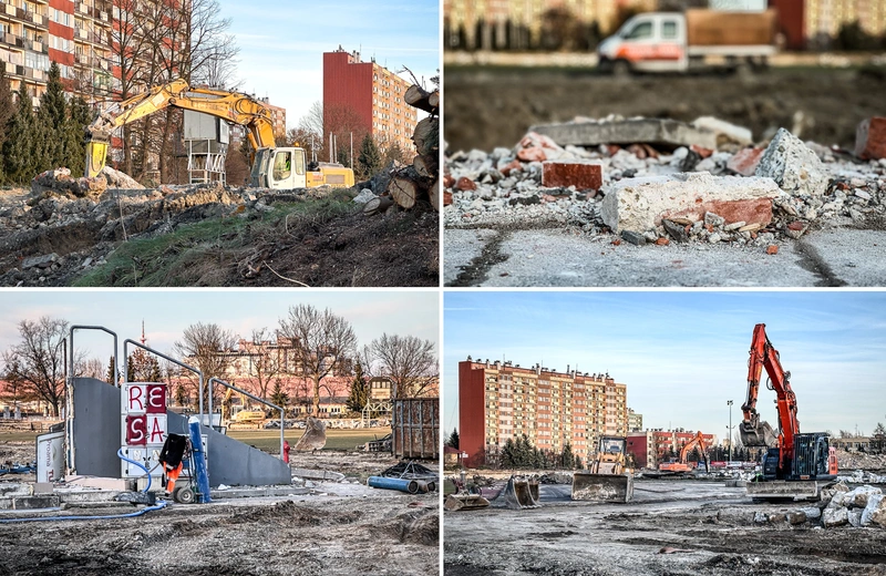 ZOBACZ. Tak wygląda teren stadionu Resovii po 3 tygodniach rozbiórki