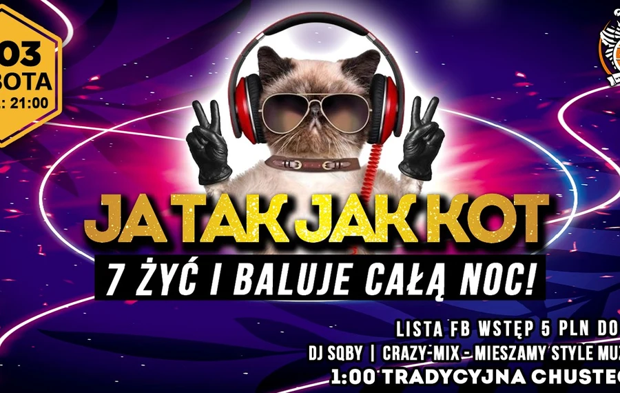 Ja Tak Jak Kot 7 Żyć i Baluję Całą Noc