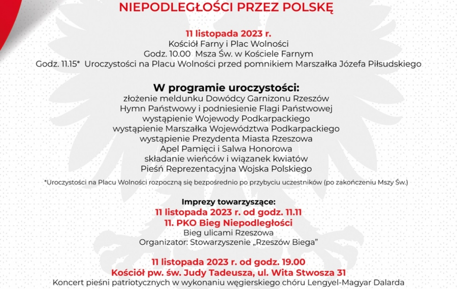 Narodowe Święto Niepodległości w Rzeszowie