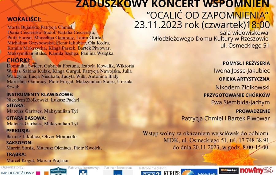 Zaduszkowy Koncert Wspomnień "Ocalić od zapomnienia"