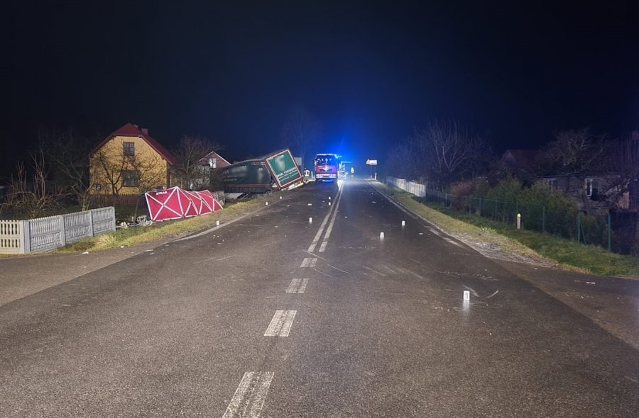 Miejsce wypadku w Brzózie Królewskiej, fot. KWP