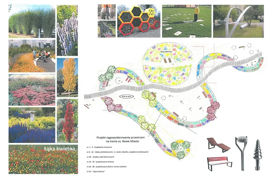 Projekt przestrzeni rekreacyjnej na os. Nowe Miasto / Zarząd Zieleni Miejskiej